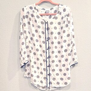 JCP | Long Sleeve Blouse | Size Large | White